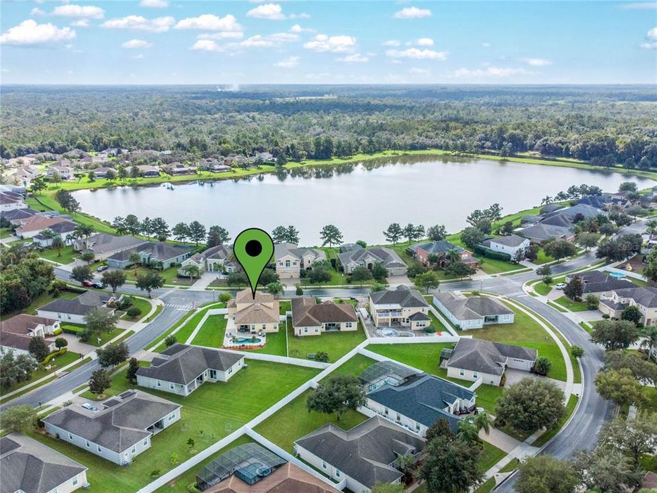 Community showing lake across the street