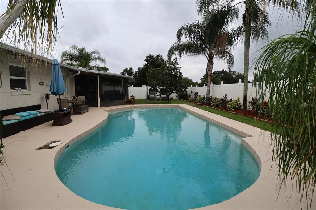 pool in fenced in yard