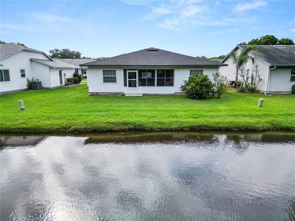 Backyard with pond view