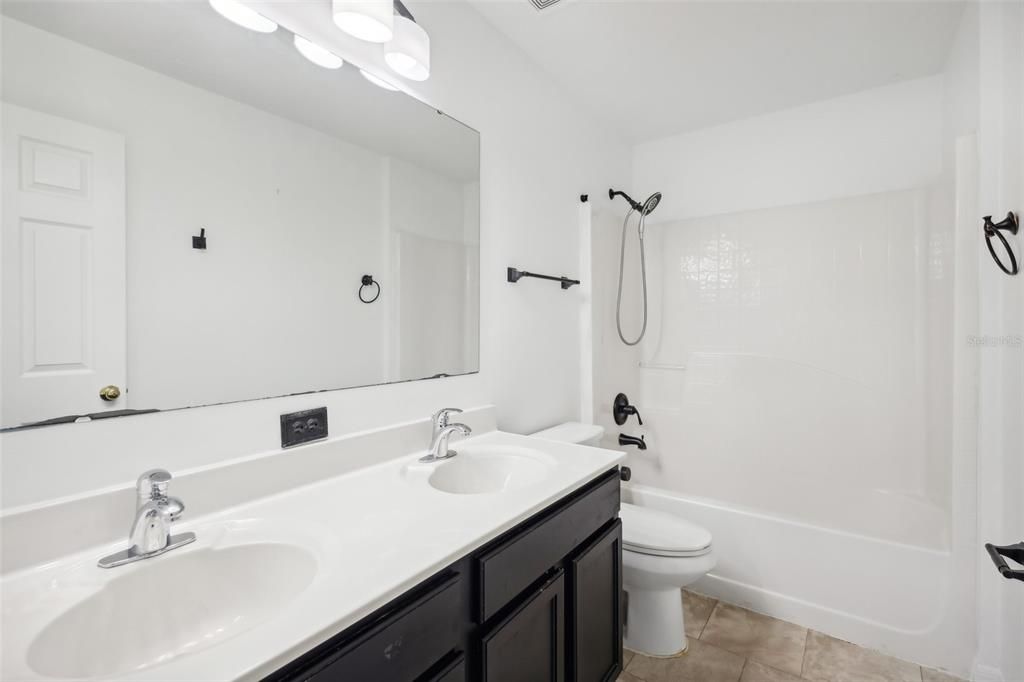 Upstairs 2nd full bath with dual vanity