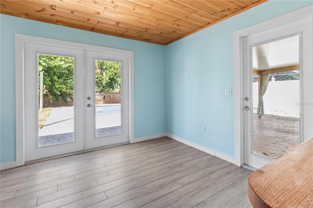 French Doors to Pool Area. Far right = Door to Patio