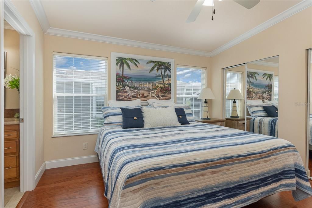 Primary bedroom with double closets