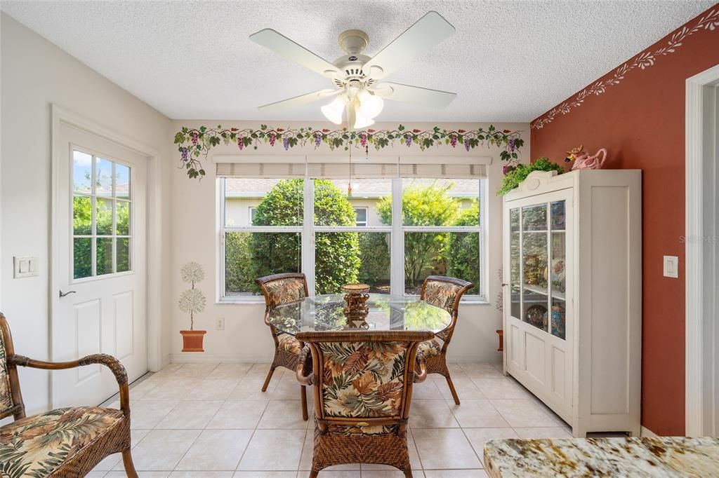 Ceiling Fan with Light in Breakfast Nook