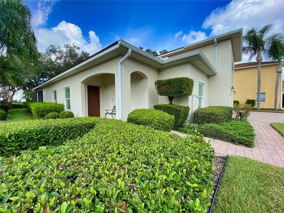 Lanai with Arched Entry to Front Door