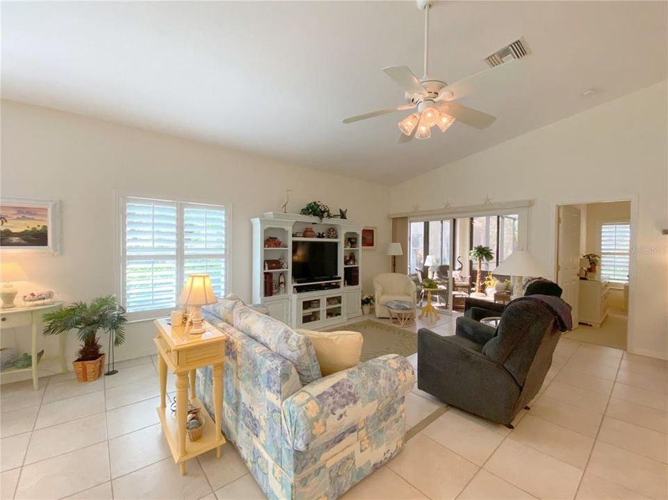 Vaulted Ceiling with Plantation Shutters