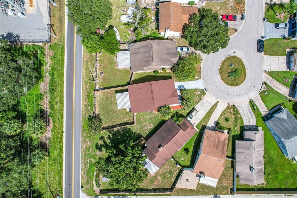 Aerial of the homes on the cul de sac