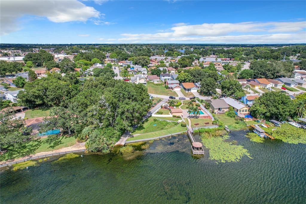 The amenities are located right on Lake Dexter's shore