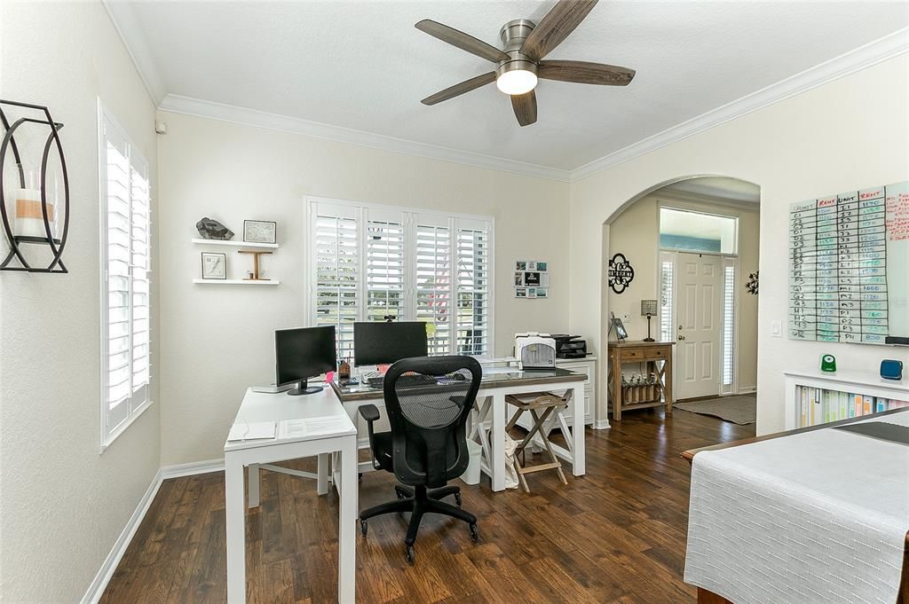 formal dining room used as an office