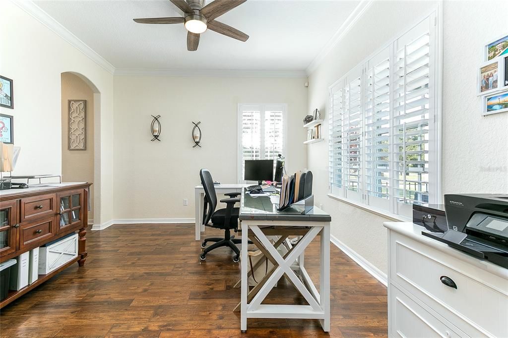 formal dining room used as an office