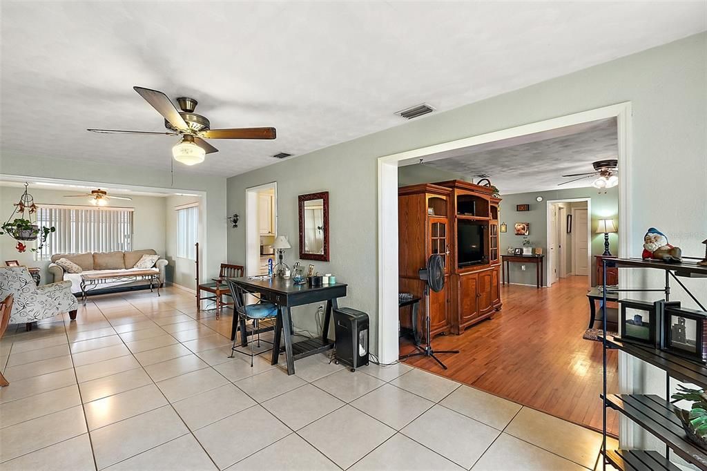 Foyer entry leads you to the Family room on the right or additional living space/Den opposite the front door.