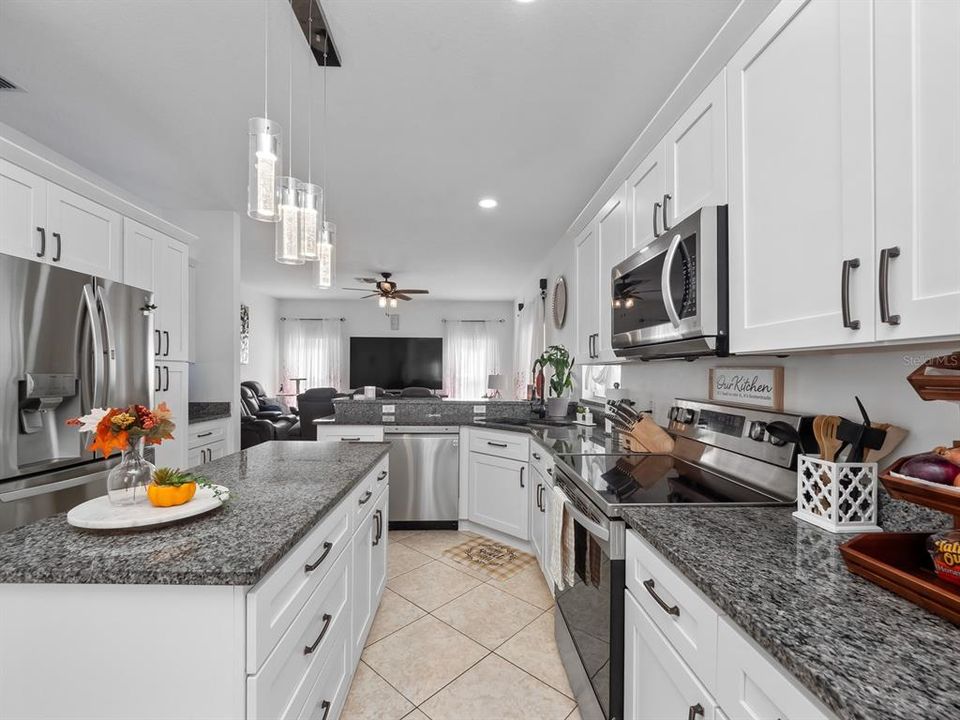 Granite counter tops, extended Island