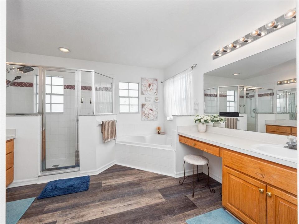 Master bathroom features His/Her sinks