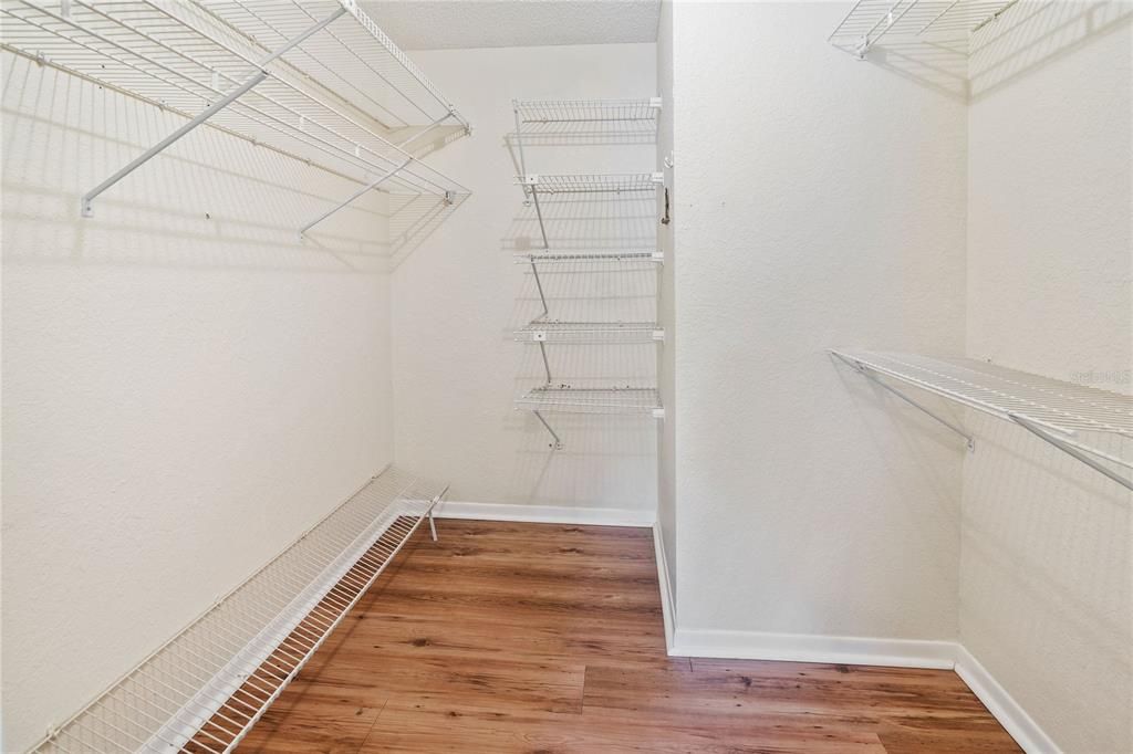 Walk in closet in master bedroom