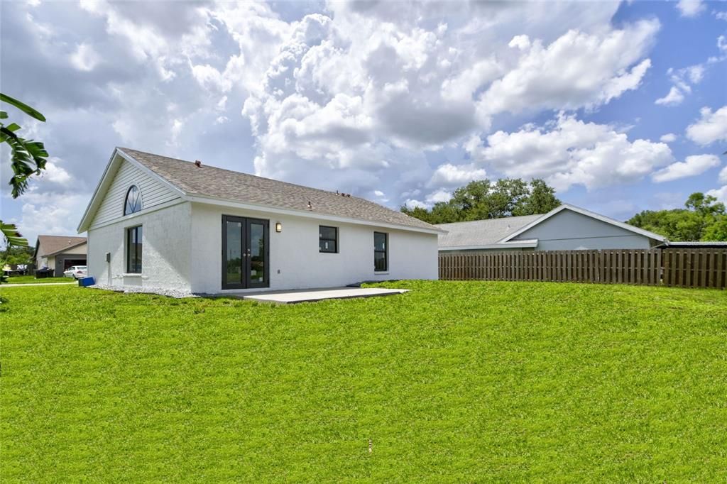 Rear of the property is perfect for sitting and enjoying the lake view