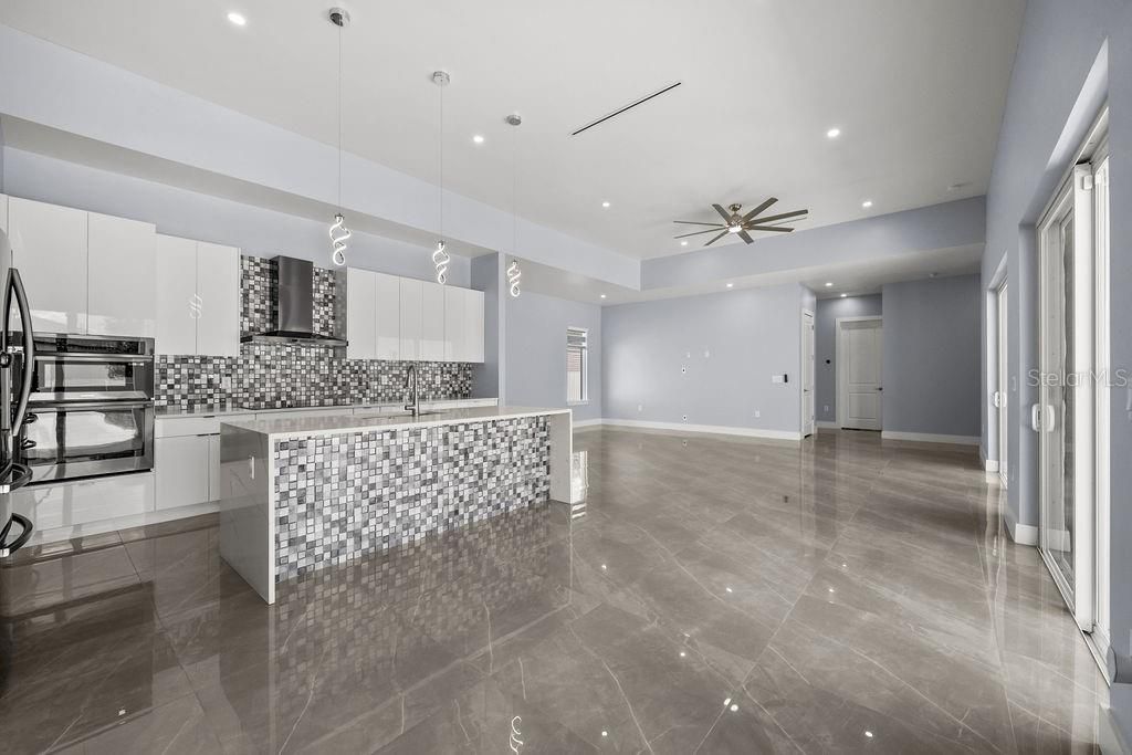 Kitchen with Stainless Steel Appliances, Quartz Counters