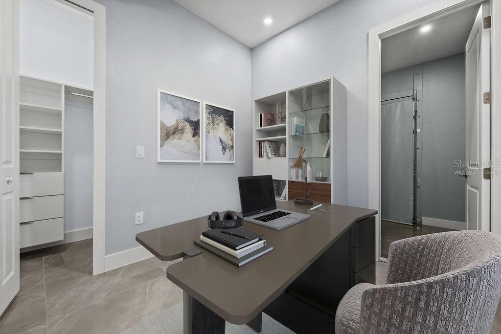 Office with walk-in closet Virtually Staged