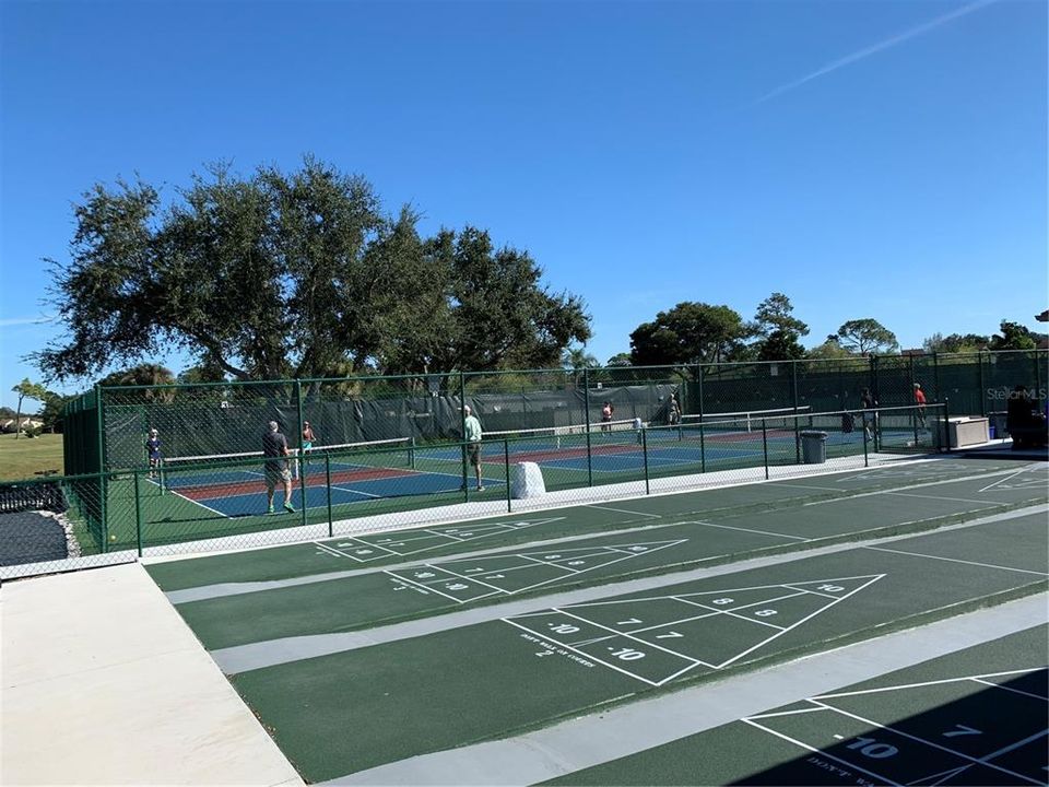 Shuffleboard & Pickleball courts.