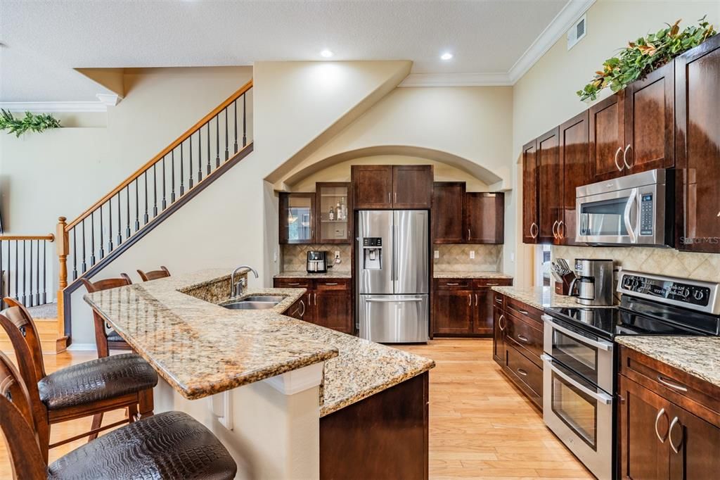 Custom features in this functional kitchen