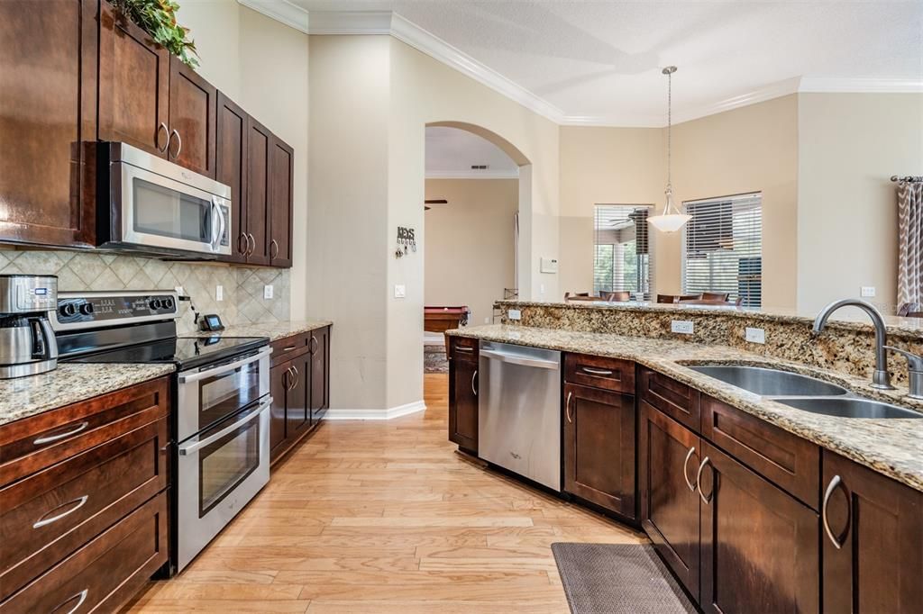 Spacious kitchen OPEN to family room