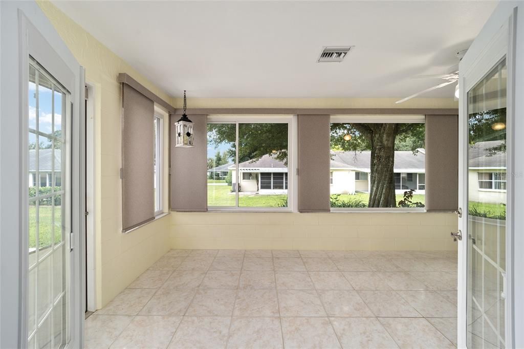 This lanai has upgraded windows and is kept nice and cool.