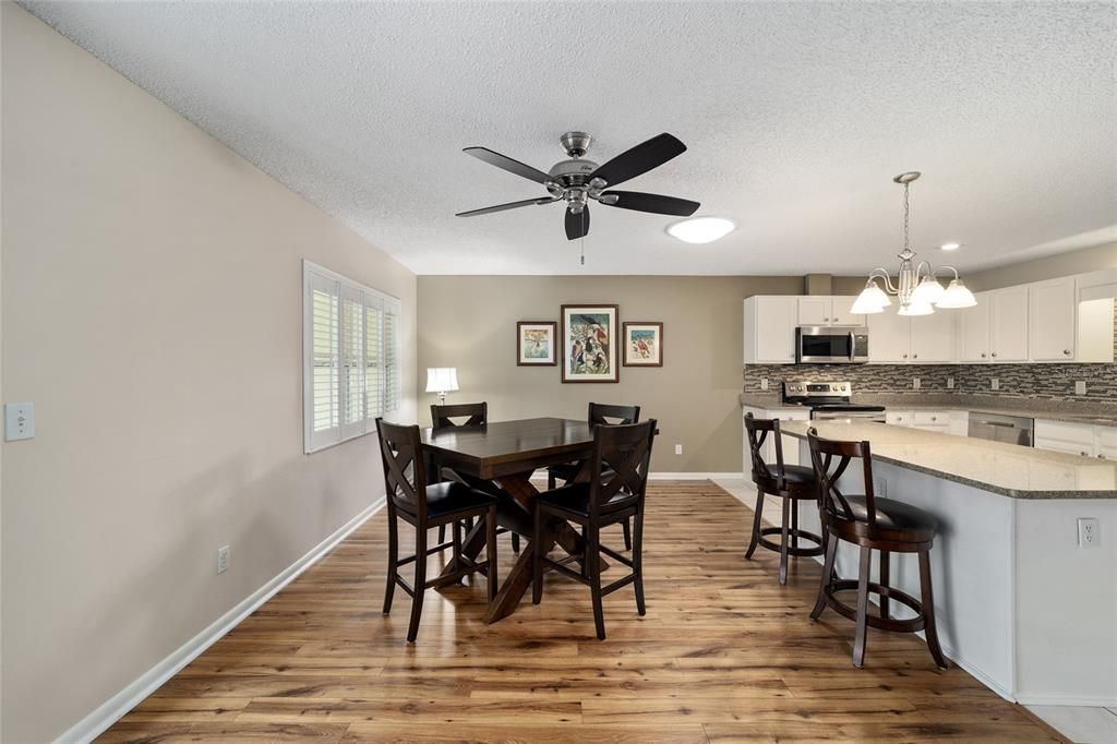 This is a cook's dream kitchen.  Nice and bright with lots of storage.