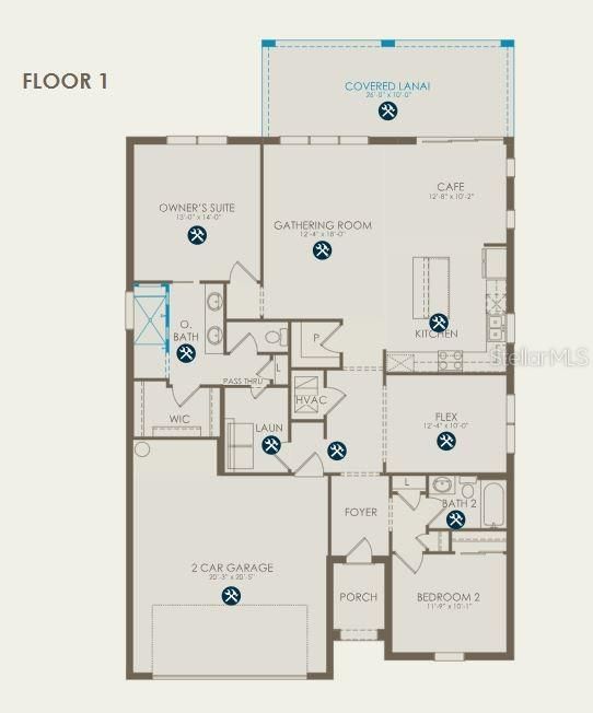 Floor plan with structural options