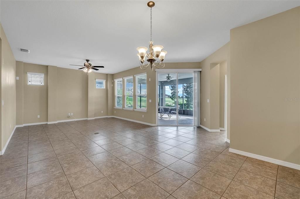 Family room & dining room.