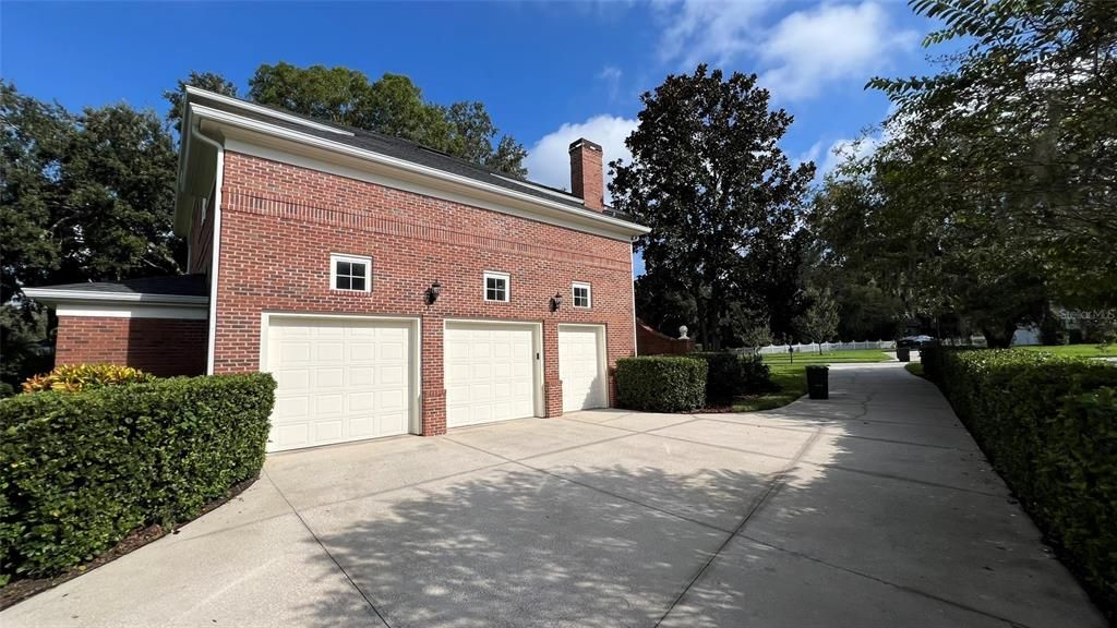 Garage exterior and driveway