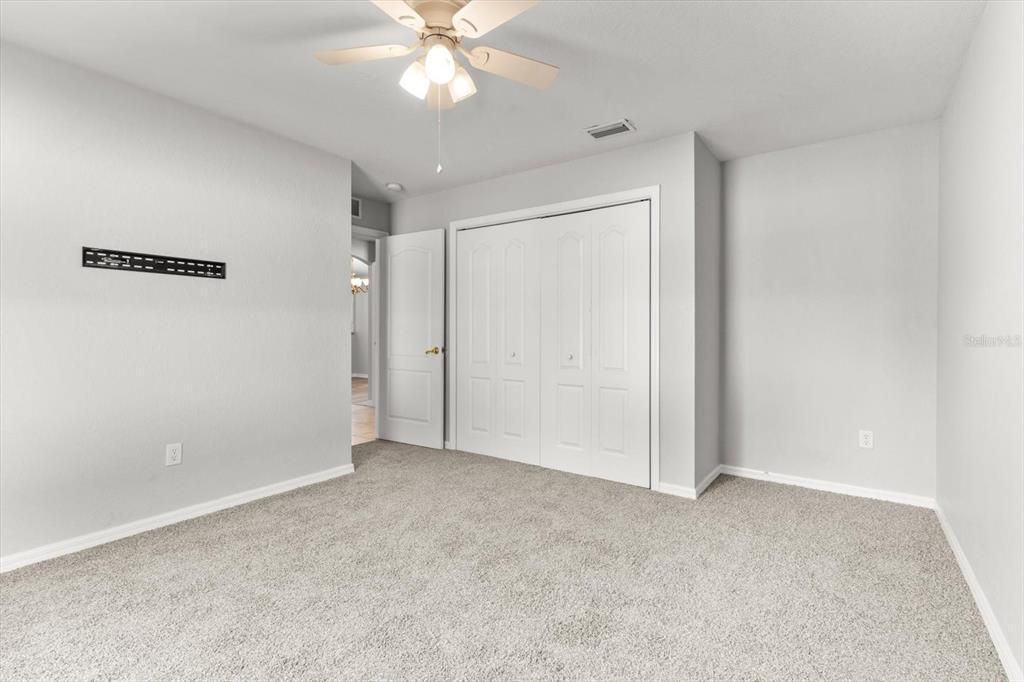 Bedroom 3 w/ NEW Carpeting & Double Bifold Closet Doors