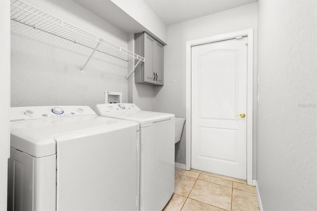 Laundry Room w/ Laundry Tub & Door to Garage