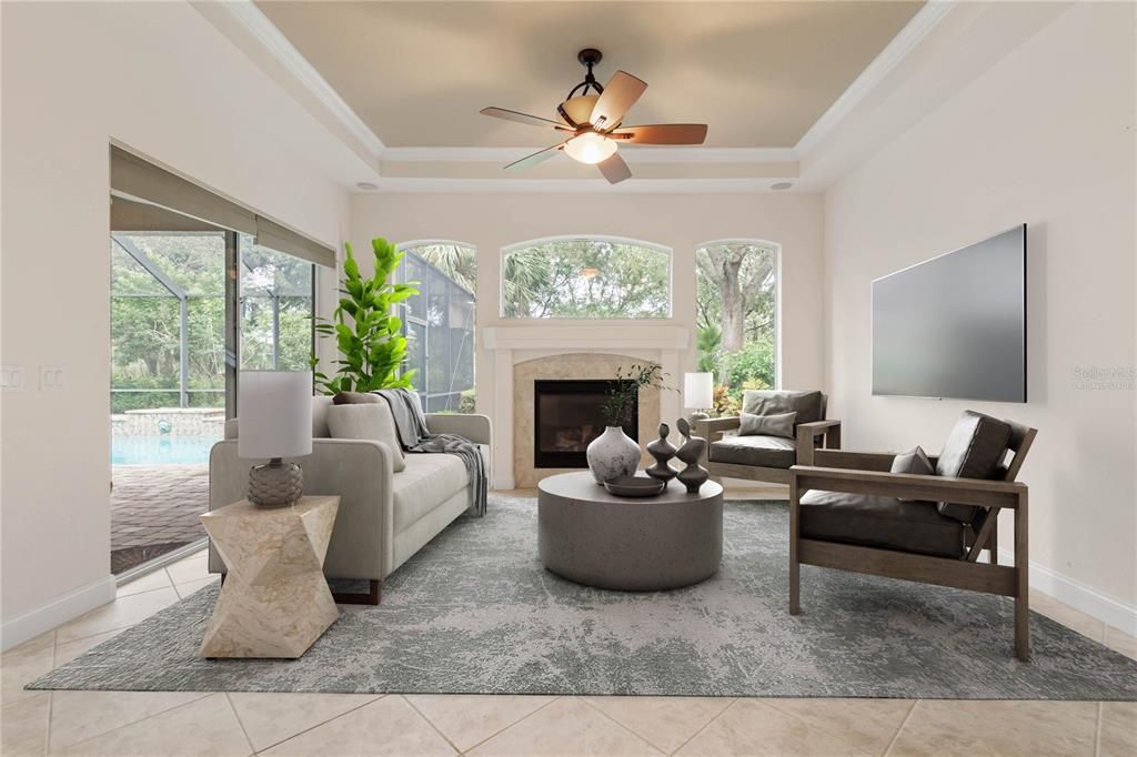 Virtually Staged Family Room