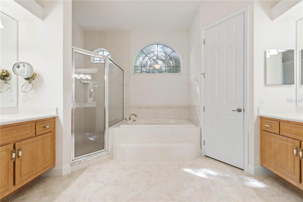 Master bath w/ Jacuzzi tub & Walk-in Shower