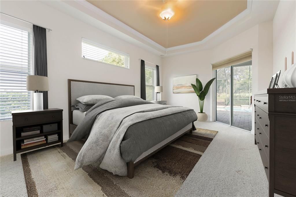 Virtually Staged master Bedroom