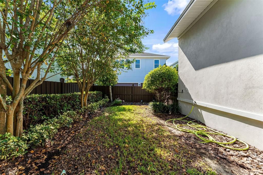 Fully fenced in back yard.