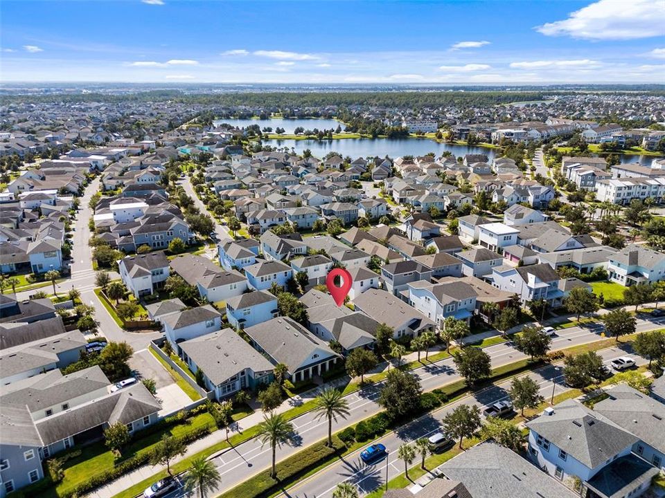 Aerial photo of home in Laureate Park community of Lake Nona.