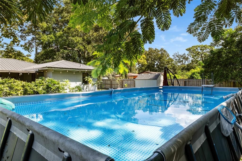 The salt water pool in the backyard for your enjoyment..