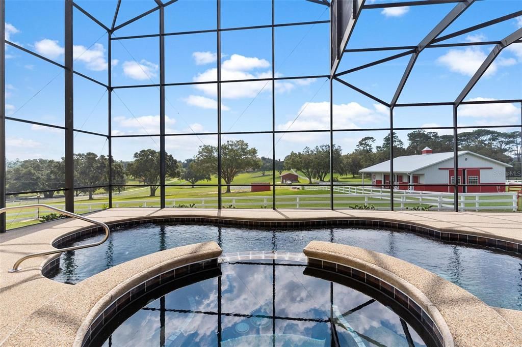 Pool and Hot Tub Area with Amazing Views of Pasture!