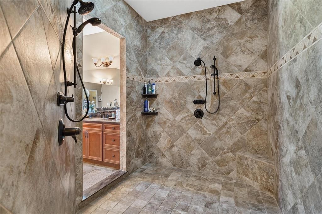 Ensuite Bathroom with Walk-Through Shower with Dual Shower Heads