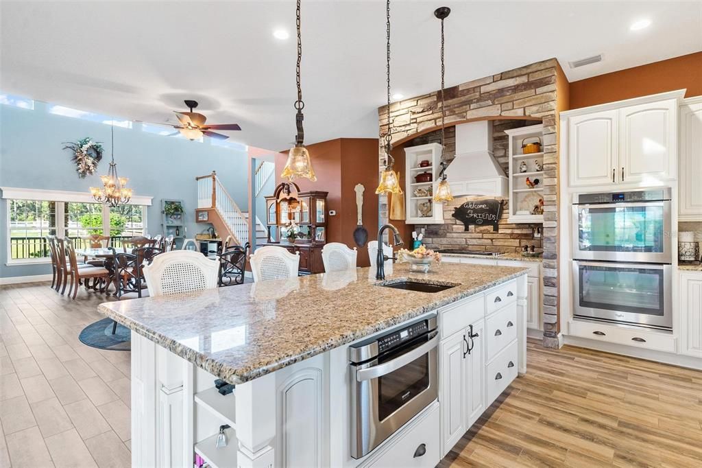 Kitchen with a Granite Island