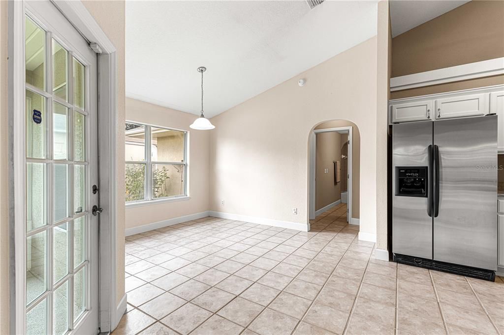 Door from enclosed porch into kitchen