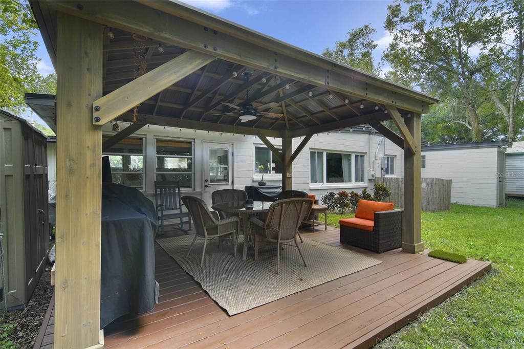 WOOD DECK/GAZEBO w/ SOLAR LIGHTS (2022)