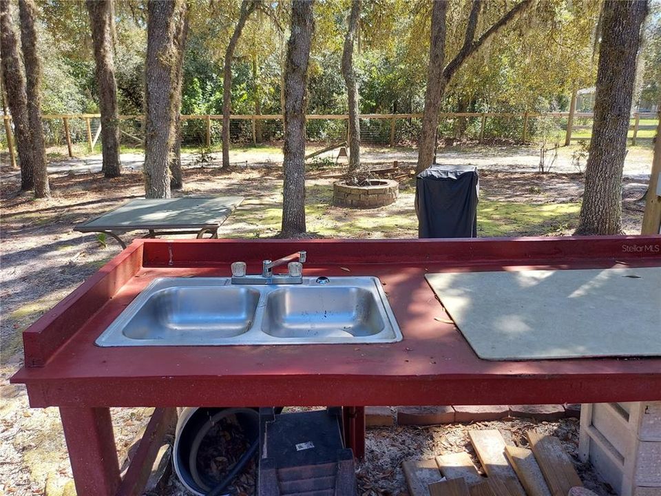 sink in backyard