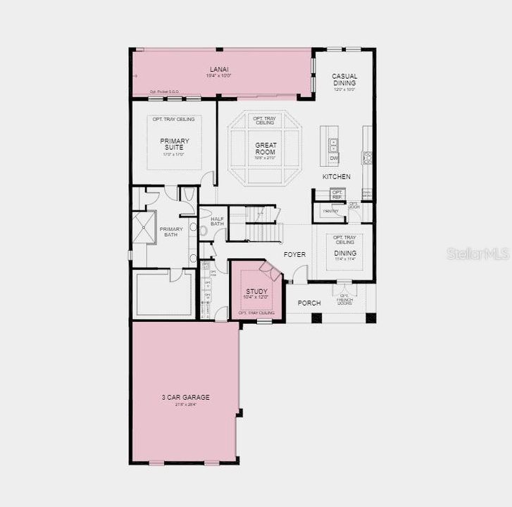 Structural options added include; Study. extended cover patio, tray ceilings, 8' doors, outdoor kitchen rough in, pocket sliding door, and 3rd car garage.