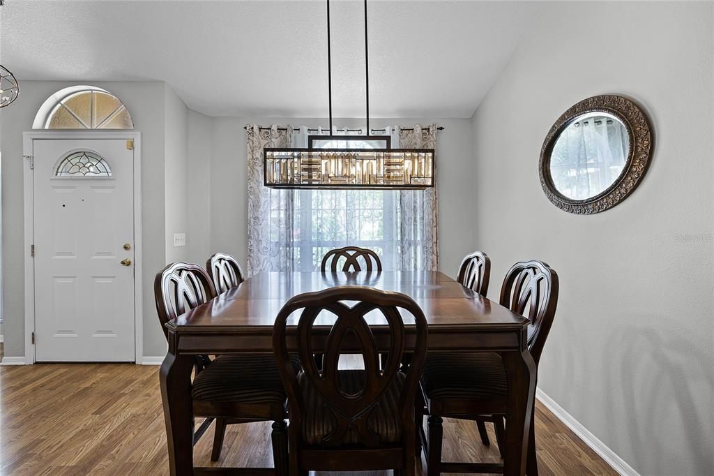 Front entry and Formal Dining room, updated lighting