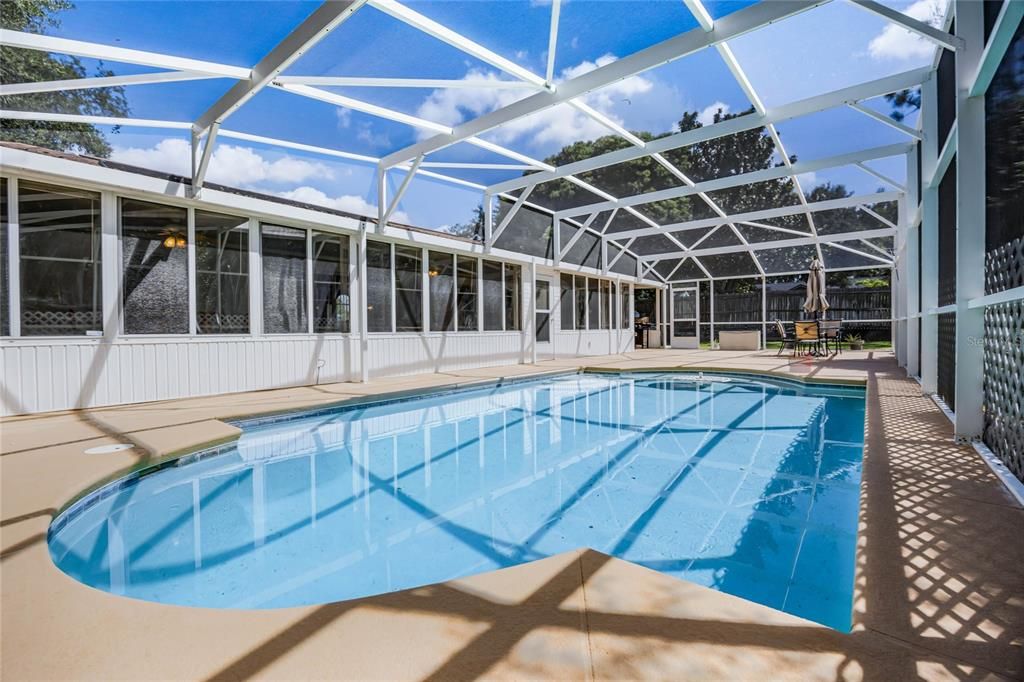 Imagine all the fun times in the screened solar heated pool