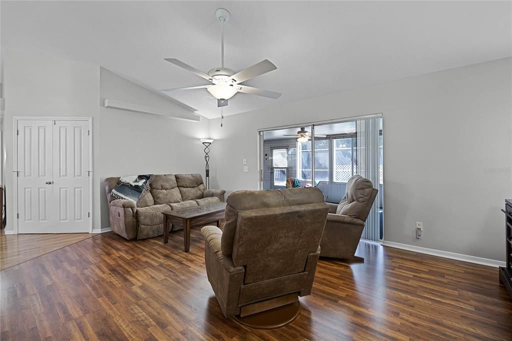 High ceilings, lovely room