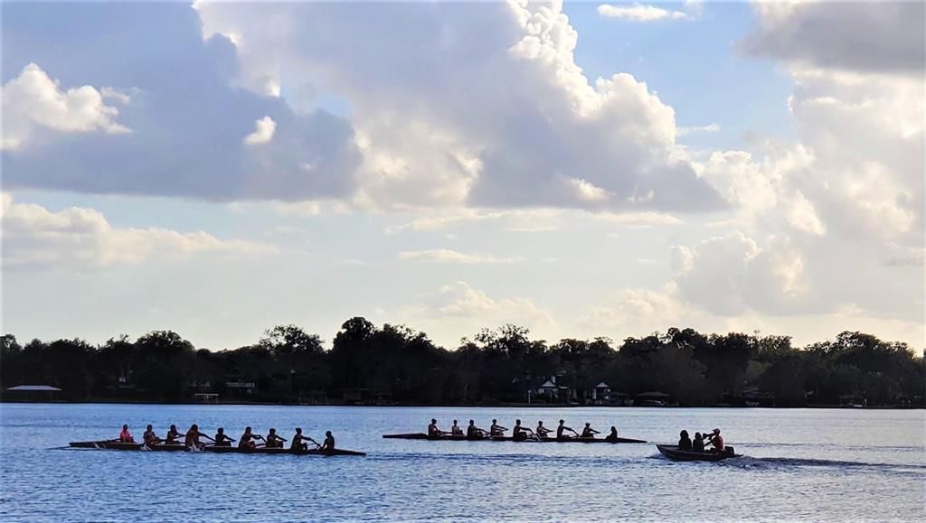 Rowing teams on the Lake