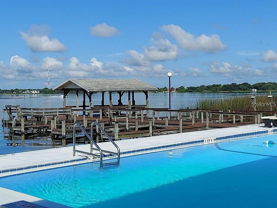 Pool overlooking Lake & Dock