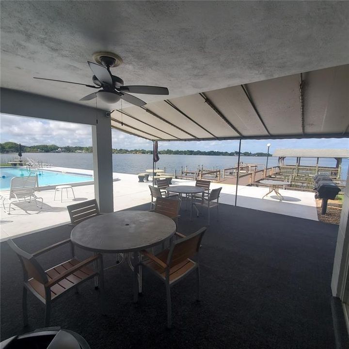 Covered clubhouse eating area