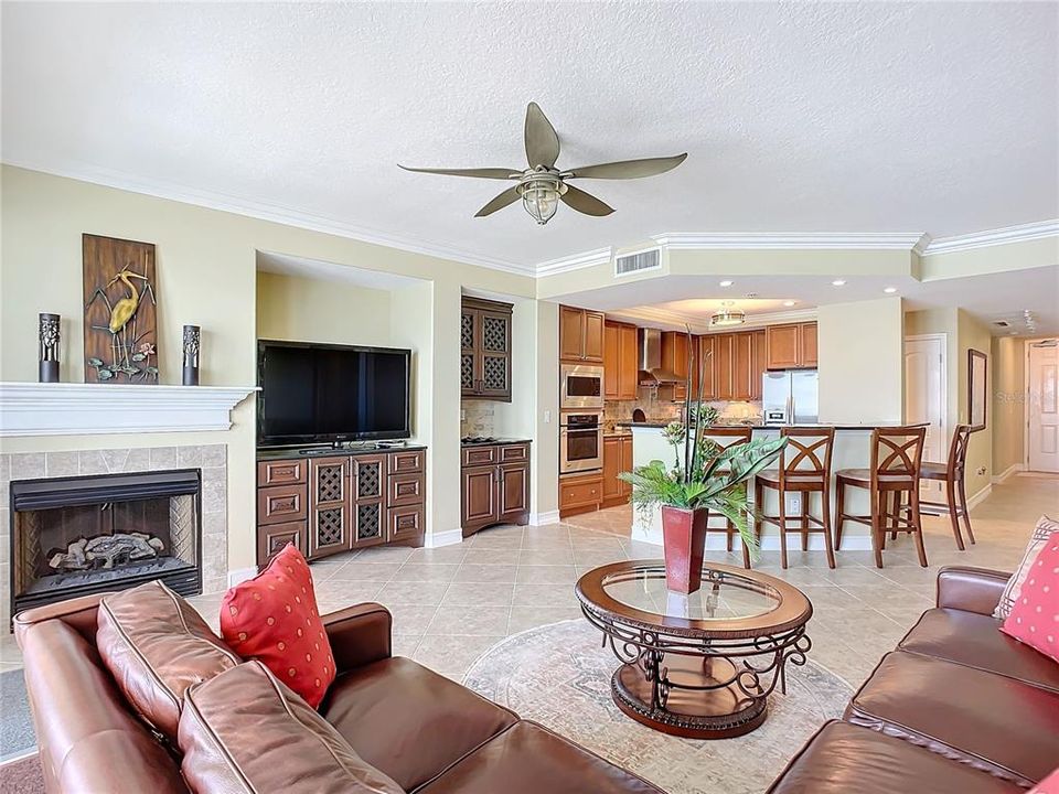 open concept with the kitchen